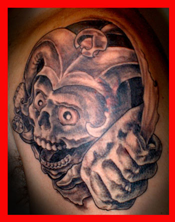 Tattoos - Blackwork tattoos - Skull jester